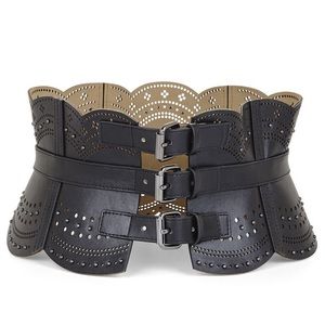 BCBG MaxAzria scallop corset waist belt